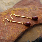 Red Jasper Drop Earrings for Women Bohemia Jewelry