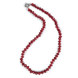 Red Chalcedony Faceted Abacus Beads Necklace 18in