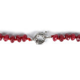 Red Chalcedony Faceted Abacus Beads Necklace 18in