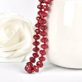 Red Chalcedony Faceted Abacus Beads Necklace 18in