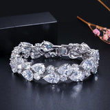 925 Silver Zircon Chain Bracelet Wedding