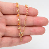 Gemstone Bead Chains 1.7mm, 18K Plated Brass, Ready to Wear (#LK-457)