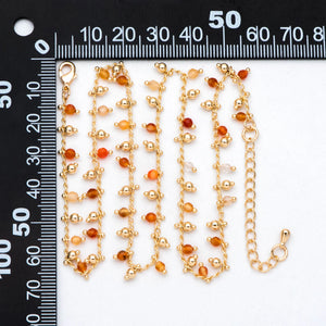 Gemstone Bead Chains 1.7mm, 18K Plated Brass, Ready to Wear (#LK-457)