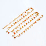 Gemstone Bead Chains 1.7mm, 18K Plated Brass, Ready to Wear (#LK-457)
