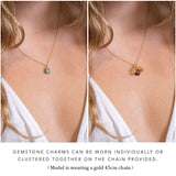 Gemstone Charms Necklace Set Interchangeable Raw Stone Pendant Necklace