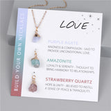Gemstone Charms Necklace Set Interchangeable Raw Stone Pendant Necklace