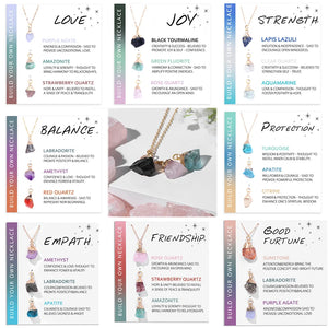 Gemstone Charms Necklace Set Interchangeable Raw Stone Pendant Necklace