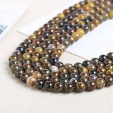 Natural Tiger Eye Gemstone Beads for Man Jewelry Making