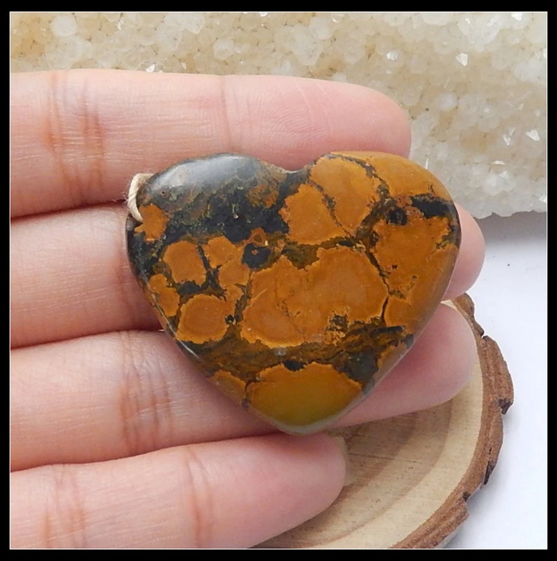 Turquoise Heart Shape Pendant 39x32x8mm 14.4g