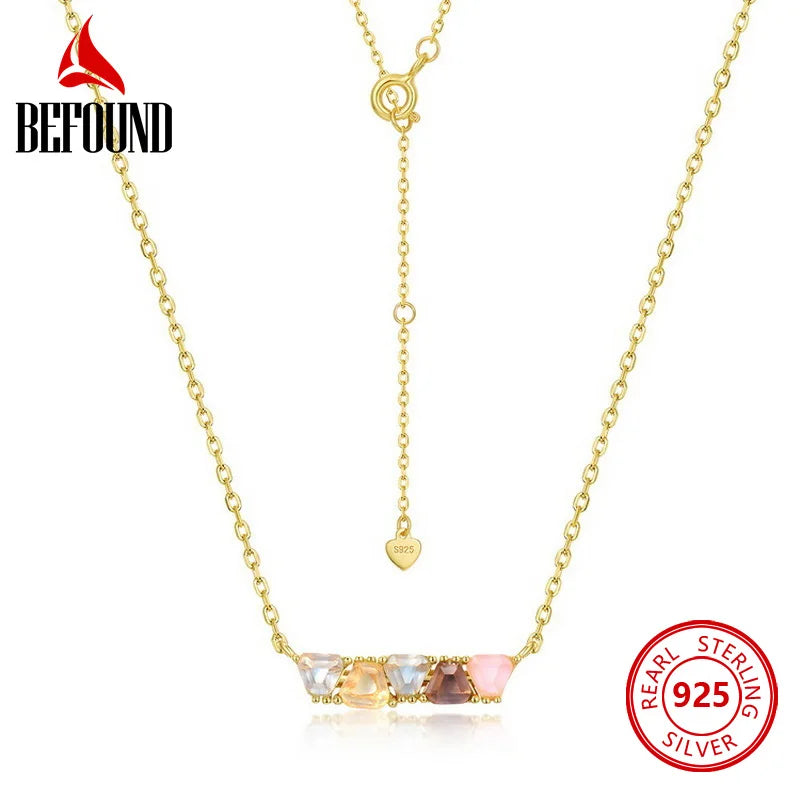 Smoky Quartz Crystal Zircon Sterling Silver Necklace