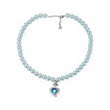 Multicolor Heart Pendant Necklace Metal Chain Stitching Necklace Jewelry