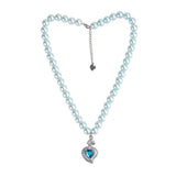 Multicolor Heart Pendant Necklace Metal Chain Stitching Necklace Jewelry