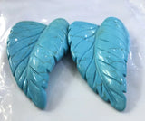 Turquoise Leaf Pendant Natural Gemstone Carved Goddess Chakra Reiki Necklace