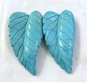 Turquoise Leaf Pendant Natural Gemstone Carved Goddess Chakra Reiki Necklace