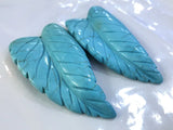Turquoise Leaf Pendant Natural Gemstone Carved Goddess Chakra Reiki Necklace