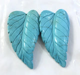 Turquoise Leaf Pendant Natural Gemstone Carved Goddess Chakra Reiki Necklace