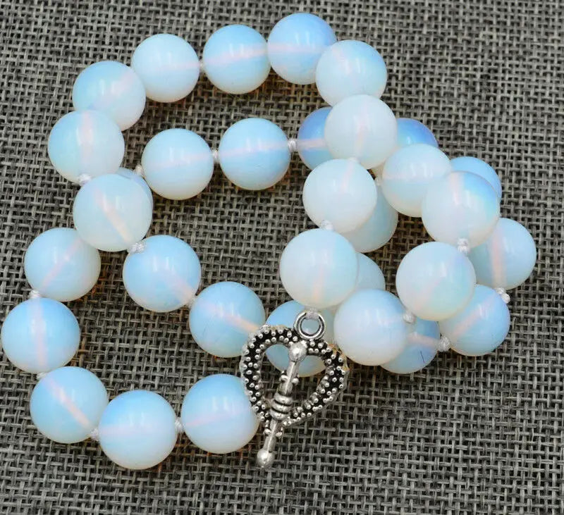 12mm Opal Chakra Healing Necklace with Love Clasps