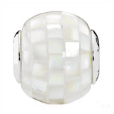 CZ Bead Charm Bracelet Bangle 925 Sterling Silver
