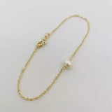 Freshwater Pearl Bracelet 14K Filled Chain Women Girl Jewelry
