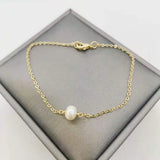 Freshwater Pearl Bracelet 14K Filled Chain Women Girl Jewelry
