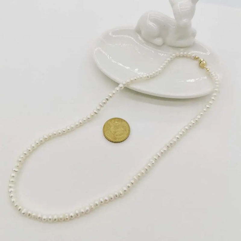 Freshwater Pearl Necklace Natural Pink 14K Filled Magnet Clasp Women Gift