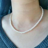 Freshwater Pearl Necklace Natural Pink 14K Filled Magnet Clasp Women Gift