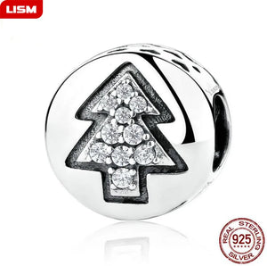 925 Silver Christmas Tree Bead Charm for Bracelets & Necklaces