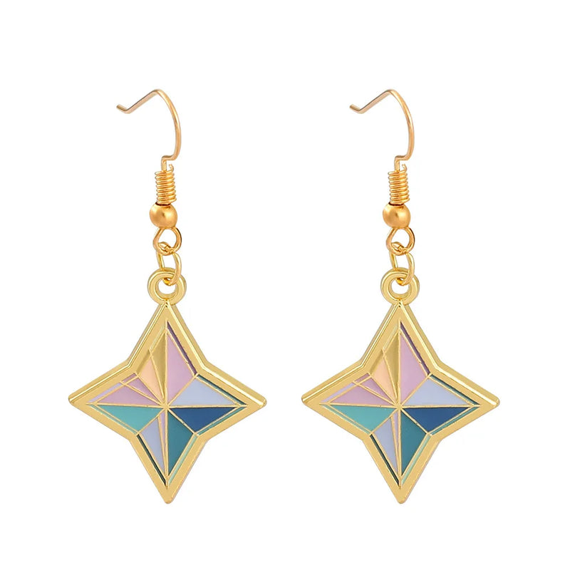 Genshin Impact 4 Point Star Earpin Earclip Earring