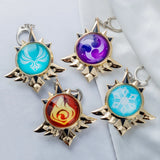 Genshin Impact Eyes Of God Metal KeyChains Trinket Anime Accessories