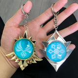 Genshin Impact Eyes Of God Metal KeyChains Trinket Anime Accessories
