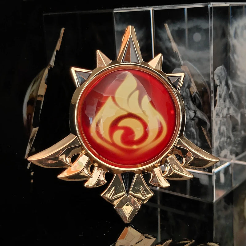 Genshin Impact Eyes Of God Metal KeyChains Trinket Anime Accessories