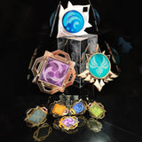 Genshin Impact Eyes Of God Metal KeyChains Trinket Anime Accessories