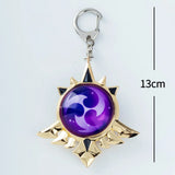 Genshin Impact Eyes Of God Metal KeyChains Trinket Anime Accessories