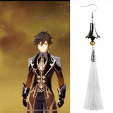 Genshin Impact Zhongli Long Earrings Tassel Ear Clip