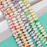 Ceramic Flat Round Beads for DIY Bracelet Jewelry