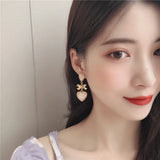 French Retro Baroque Palace Purple Heart Clip Earrings