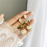 French Retro Baroque Palace Purple Heart Clip Earrings