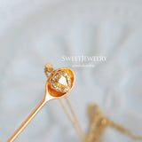 French Vintage Girl Yellow Diamond Earrings S925 Silver Plated