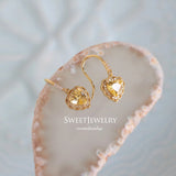 French Vintage Girl Yellow Diamond Earrings S925 Silver Plated
