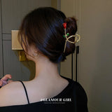Rose Metal Wind Ponytail Grab Clip