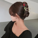 Rose Metal Wind Ponytail Grab Clip