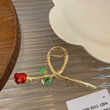 Rose Metal Wind Ponytail Grab Clip