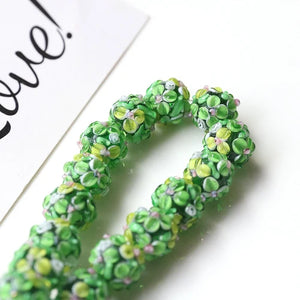 Retro 3D Flower Leaf Glass Beads DIY Jewelry Earrings