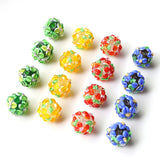 Retro 3D Flower Leaf Glass Beads DIY Jewelry Earrings