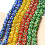Retro 3D Flower Leaf Glass Beads DIY Jewelry Earrings