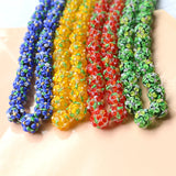 Retro 3D Flower Leaf Glass Beads DIY Jewelry Earrings