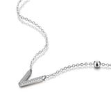 Sterling Silver Letter V Pendant Necklace Women Chokers Hot Sales Jewelry