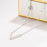 Sterling Silver Letter V Pendant Necklace Women Chokers Hot Sales Jewelry