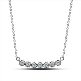925 Silver Geometric Pendant Chain Necklace Zirconia Choker