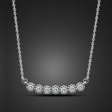 925 Silver Geometric Pendant Chain Necklace Zirconia Choker